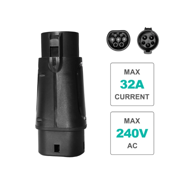 Saej1772 Type 1 to IEC62196 Type 2 32A EV Charger Adapter AC Electric Car Charging Adapter